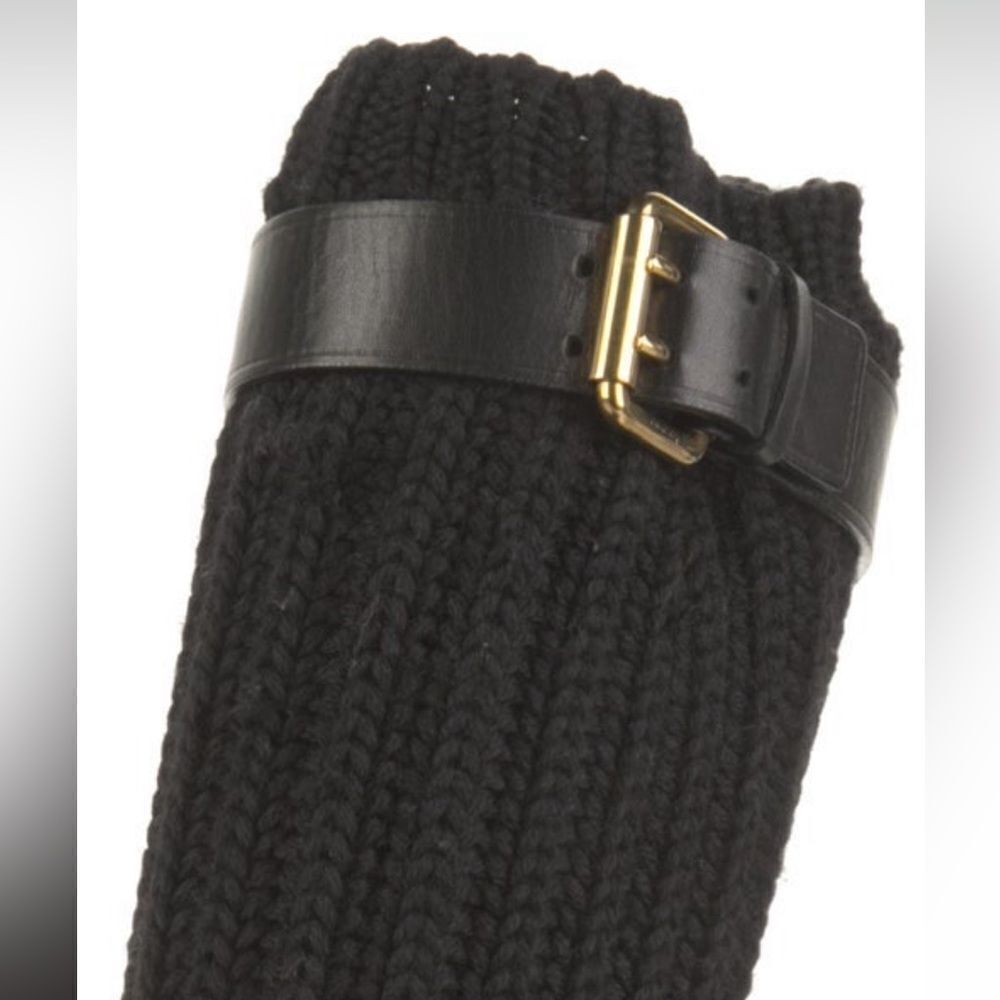 Gucci Black Wedge Boots with Knit Design - Picture 8 of 9